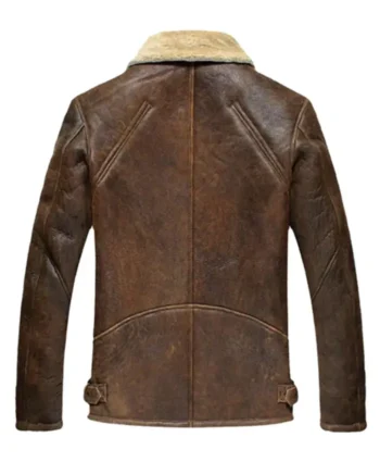 Atlas Distressed Shearling Jacket — view 3